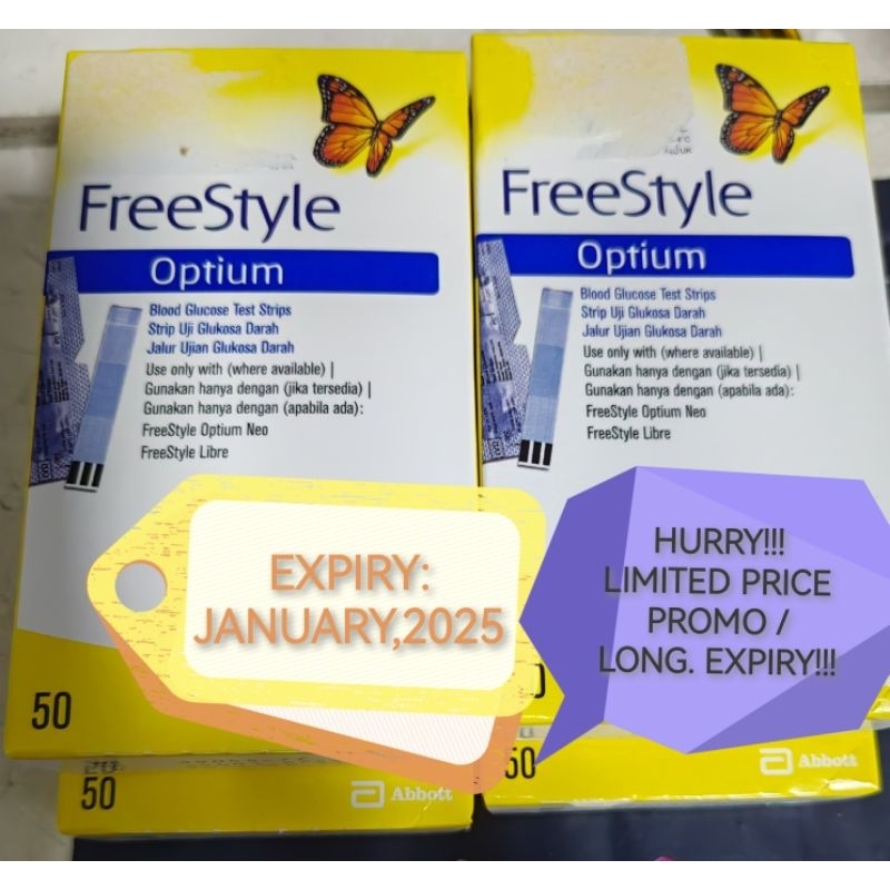OPTIUM FREESTYLE ( 50 PCS TEST STRIPS)EXPIRY JANUARY 31,2025 Shopee