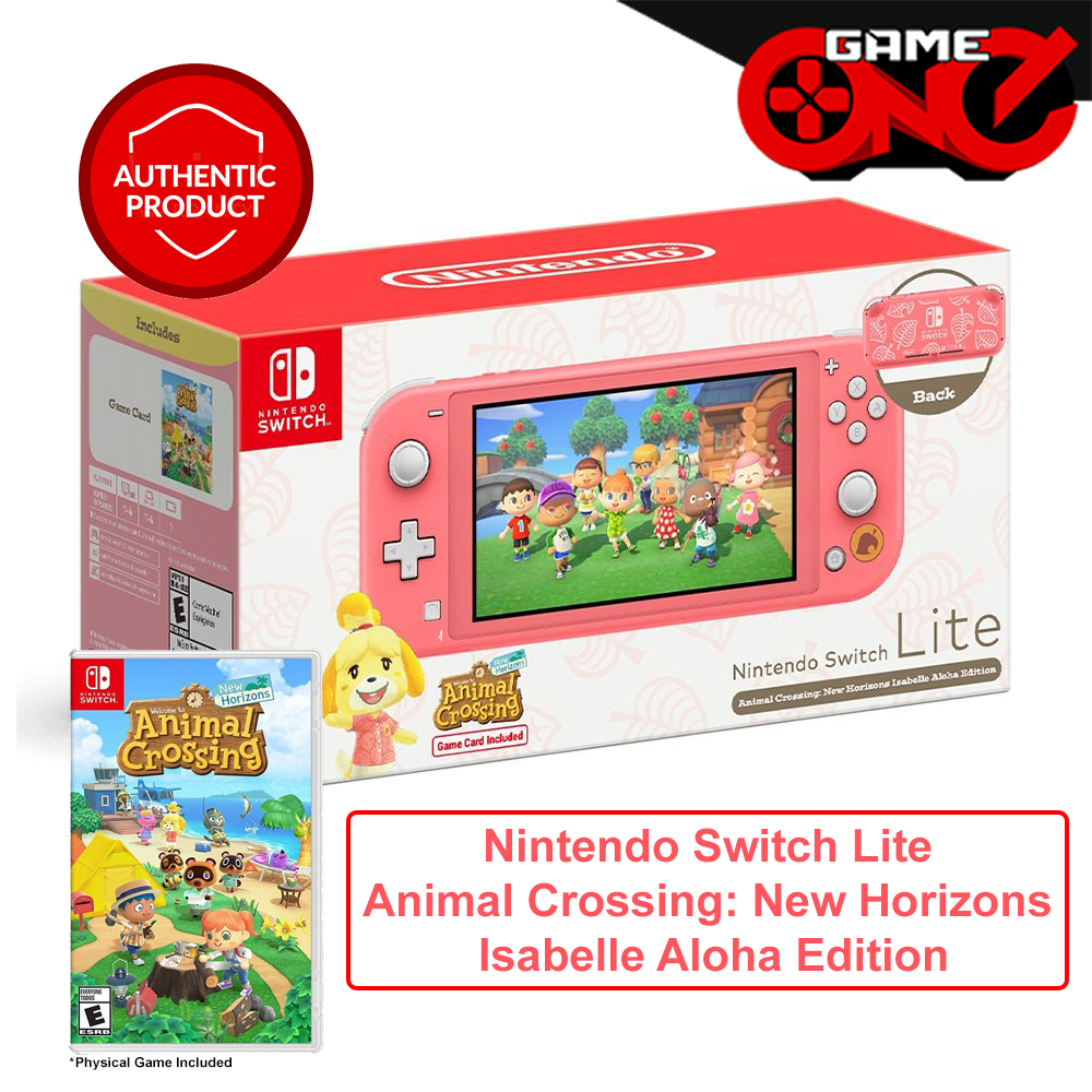 Nintendo, Switch Lite Console Animal Crossing: New Horizons Isabelle Aloha  Edition, Color : Coral
