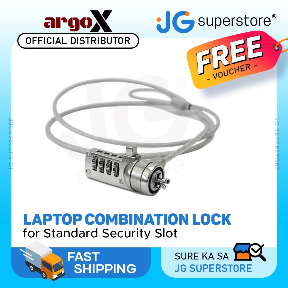 ArgoX 4 PIN Numeric Combination Type Security Laptop Lock Cable with
