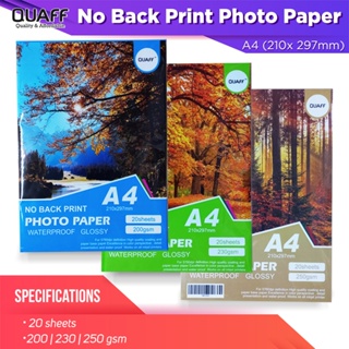 QUAFF A4 230GSM Photopaper (NO BACK PRINT) - Comcard