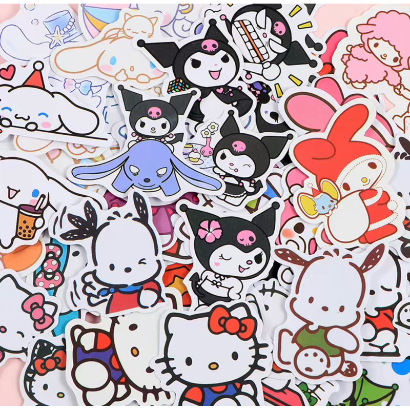[100 STICKERS w/ BOX] KAWAII SANRIO STICKER HELLO KITTY KUROMI MY ...