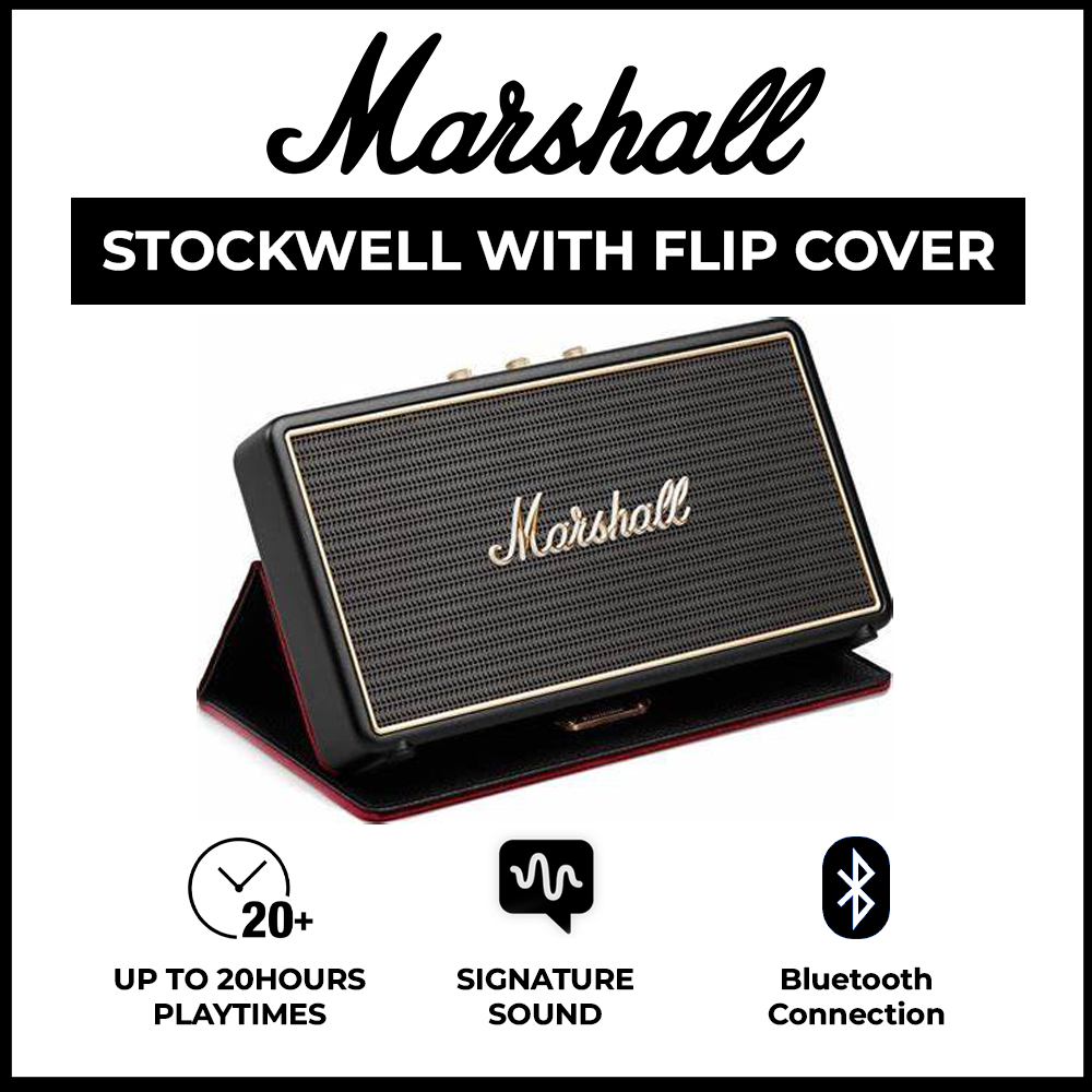 Marshall Stockwell With Flip Cover Wireless Bluetooth Speaker Portable