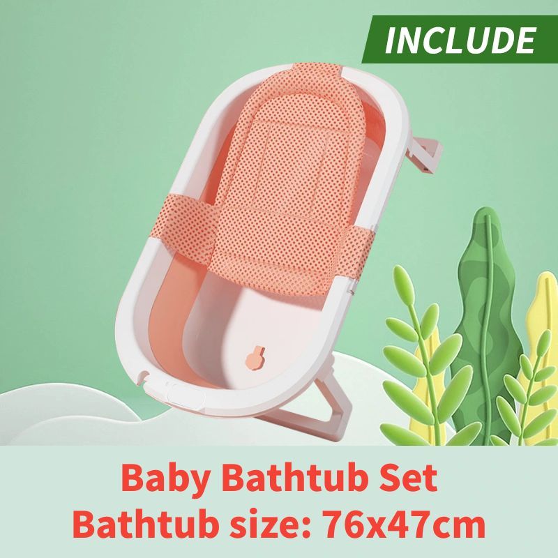 Baby Bath tub &Bath mat Kids Folding Large Size Bathtub 0-6 Years ...