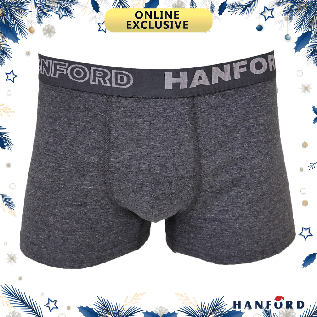 Hanford Men Natural Cotton Knit Boxer Briefs No Spandex OG Murk (Single