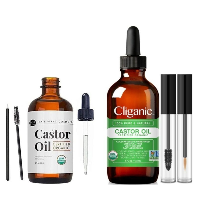 CASTOR OIL Kate Blanc Cosmetics 60ml Cliganic 120ml Glass Bottle
