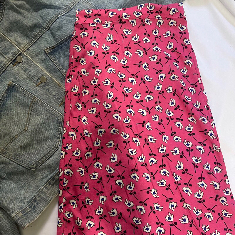 AC Floral Long Skirt with Slit Perfect For Summer Outfit Shopee