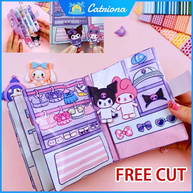 DIY dress up quiet book Sanrio doudou book puzzle couomi doll paper ...