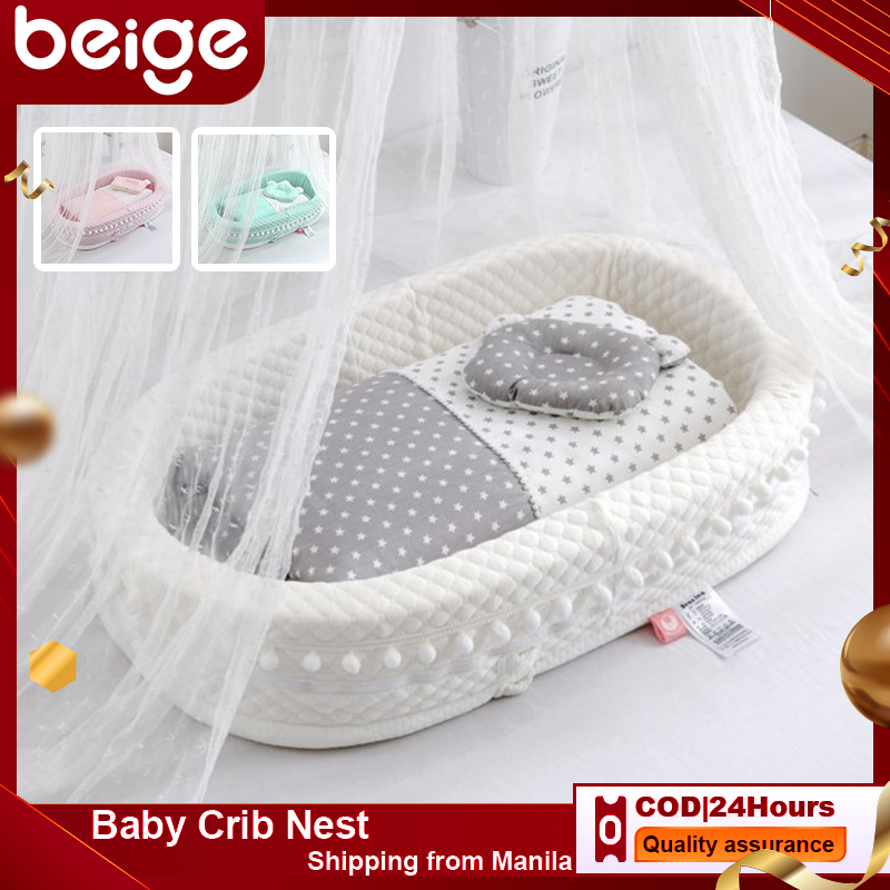 Baby Crib Set for Newborn Piece set Safety Cotton Portable Baby Nest Bed  Infant Travel Washable