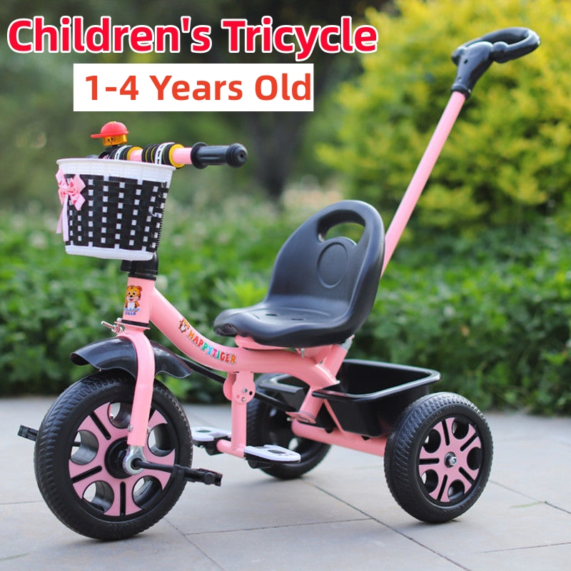 Premium Tires Baby Stroller 3 Wheels Bicycle Trolley Bike For Kids With Push Bar Shopee Philippines