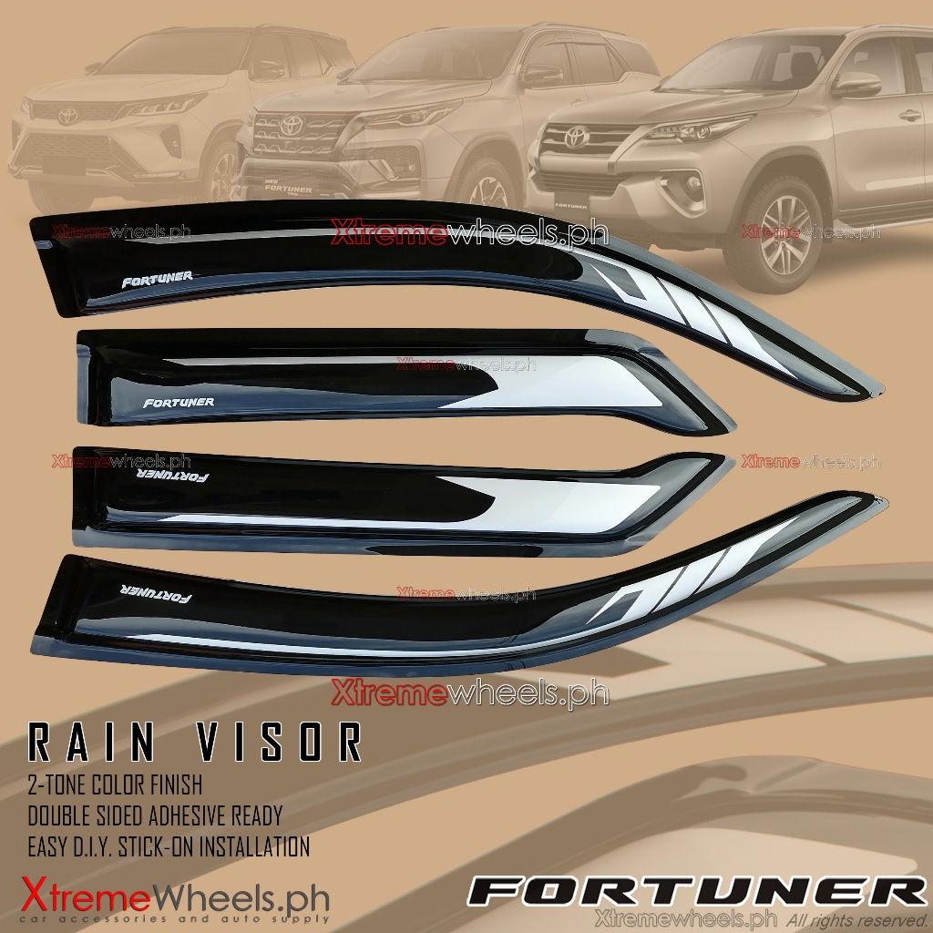 Fortuner G V Q LTD 2016 to 2025 New Designed Silver Black Window / Rain