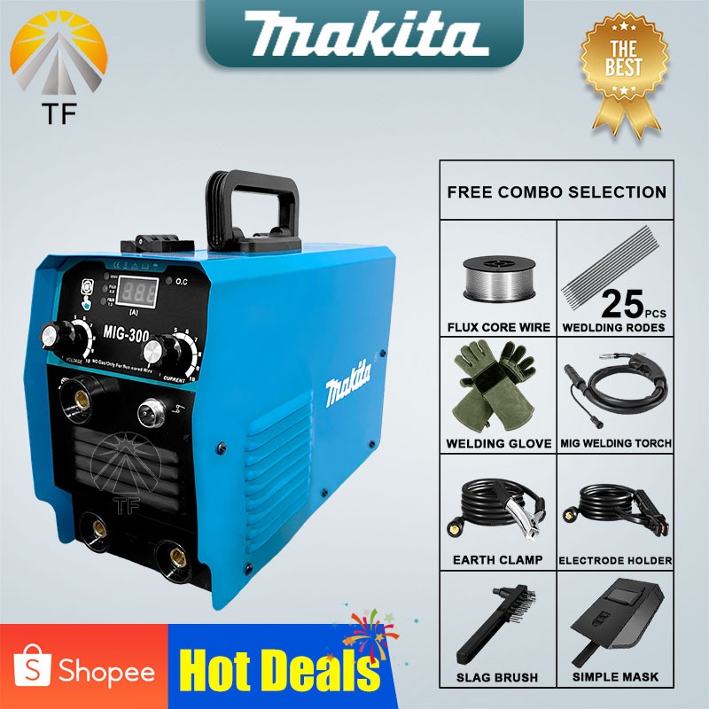 MIG Inverter Welding Machine MIG300 Gasless MIG Synergic Flux Cored