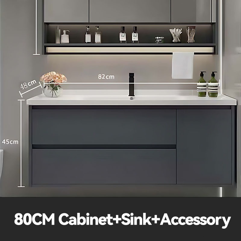 【80/90*40cm】Bathroom cabinet with mirror vanity cabinet bathroom ...