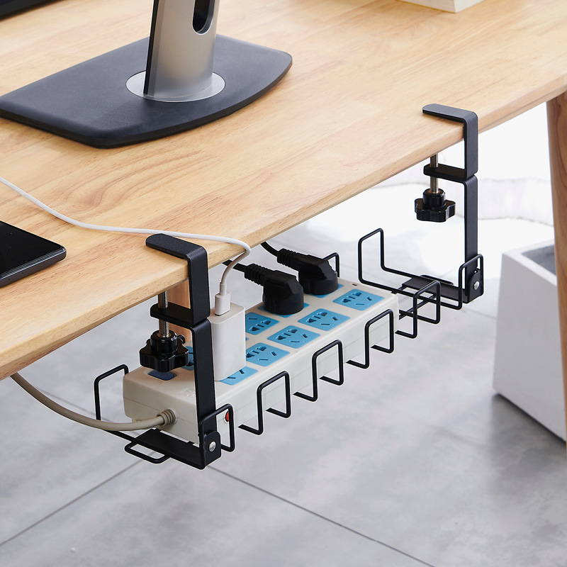 No Drilling Cable Management Storage Rack Cable Organizer Desk Socket ...