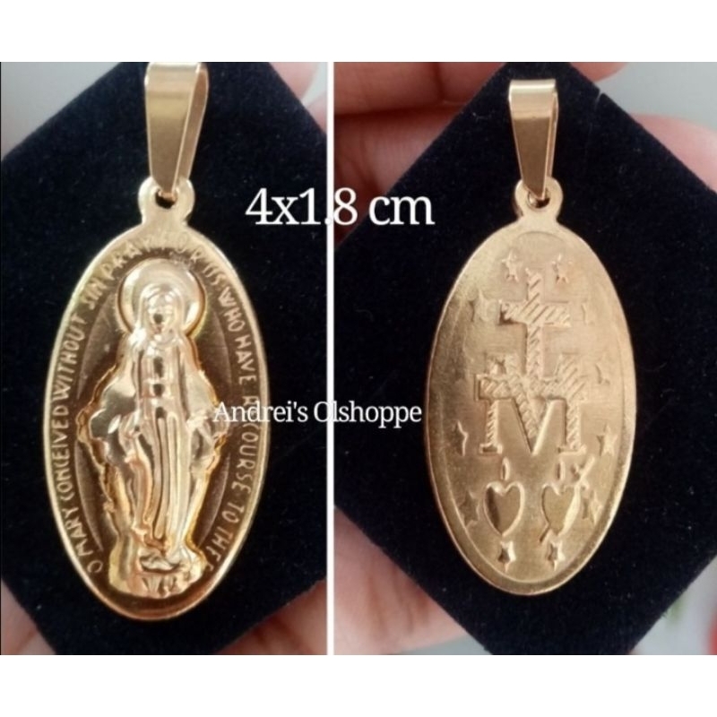 Miraculous Medal Necklace Stainless Steel Unisex Shopee Philippines