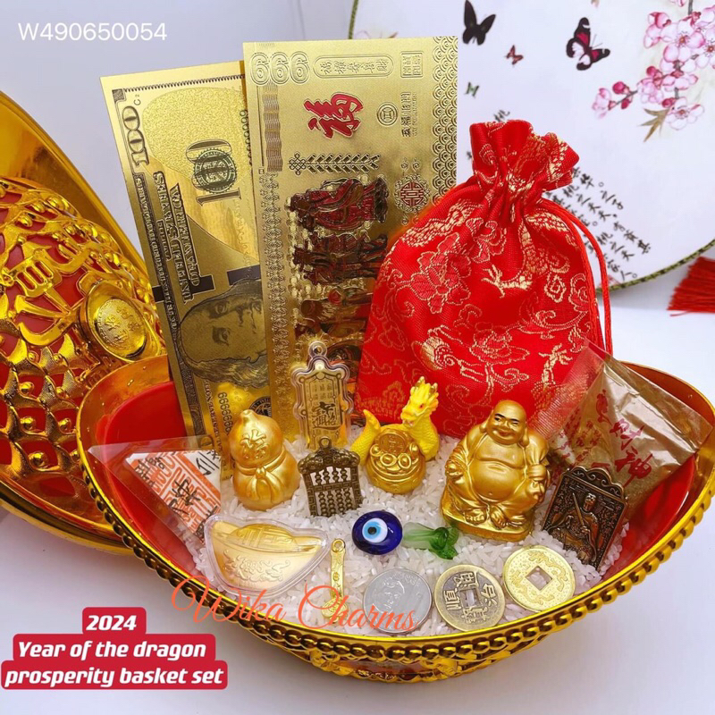 (wikacharms)2024 year of the dragon prosperity basket set Shopee Philippines
