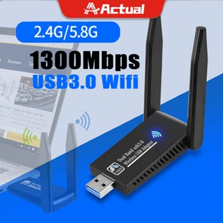 1300Mbps USB 3.0 Wireless WiFi Adapter for PC, USB Wi-Fi Dongle AC Mini  Network Adapters 802.11ac 2.4GHz/5GHz Built-in Antenna for Windows