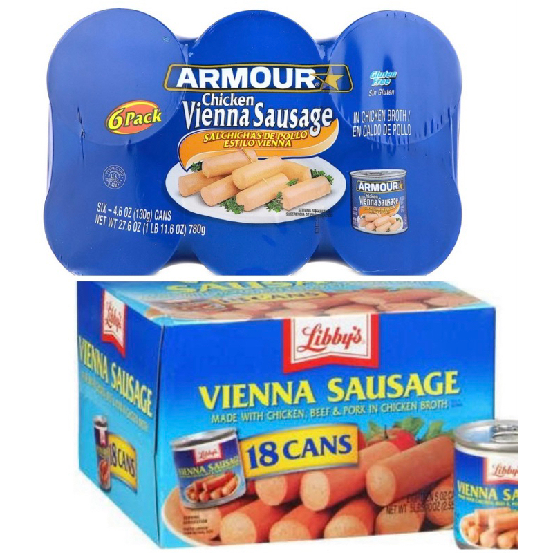 Libbys Vienna Sausage 18pcs Armour Star Chicken Vienna Sausage 6 ×