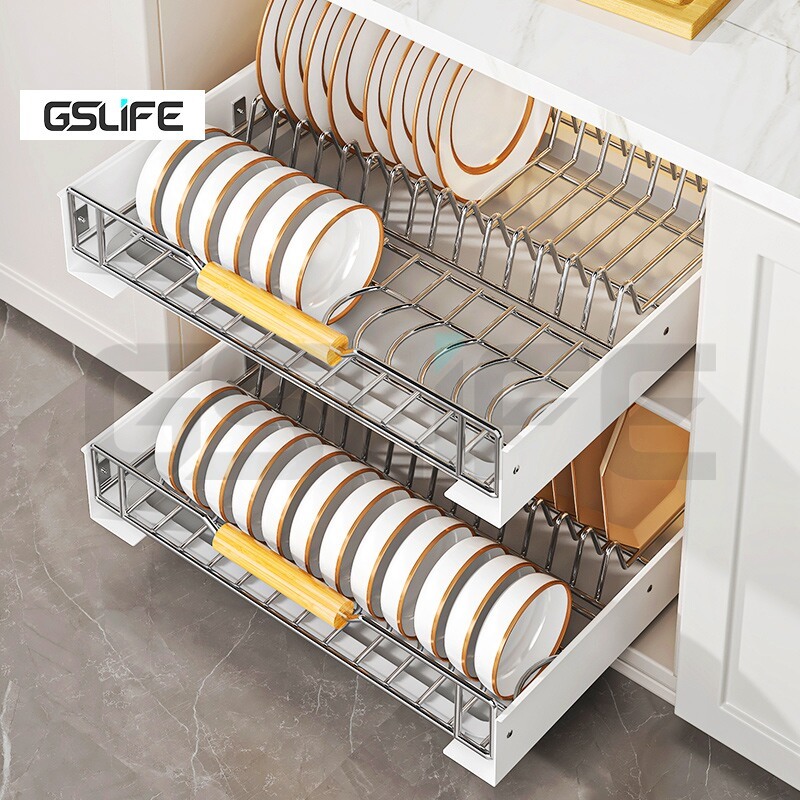 GSlife Stainless Steel 304 Pull-out Basket for Kitchen Cabinet