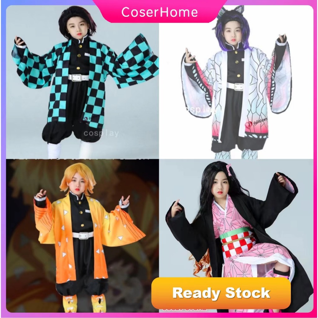 Demon Slayer Costume for kids Girl Boy Nezuko cosplay Tanjirou Zenitsu ...