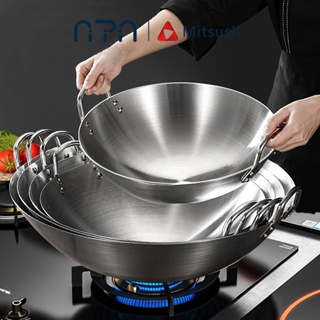 Frying Pan Mini Thick Non-stick Flat Pan Stainless Steel Pancake Fryer  Kitchen Cookware Random Color, 14cm 