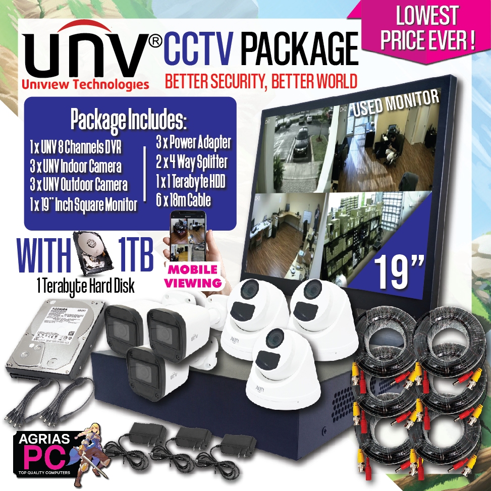 UNV CCTV PACKAGE Complete Set CAMERAS /BRAND NEW DVR Channel