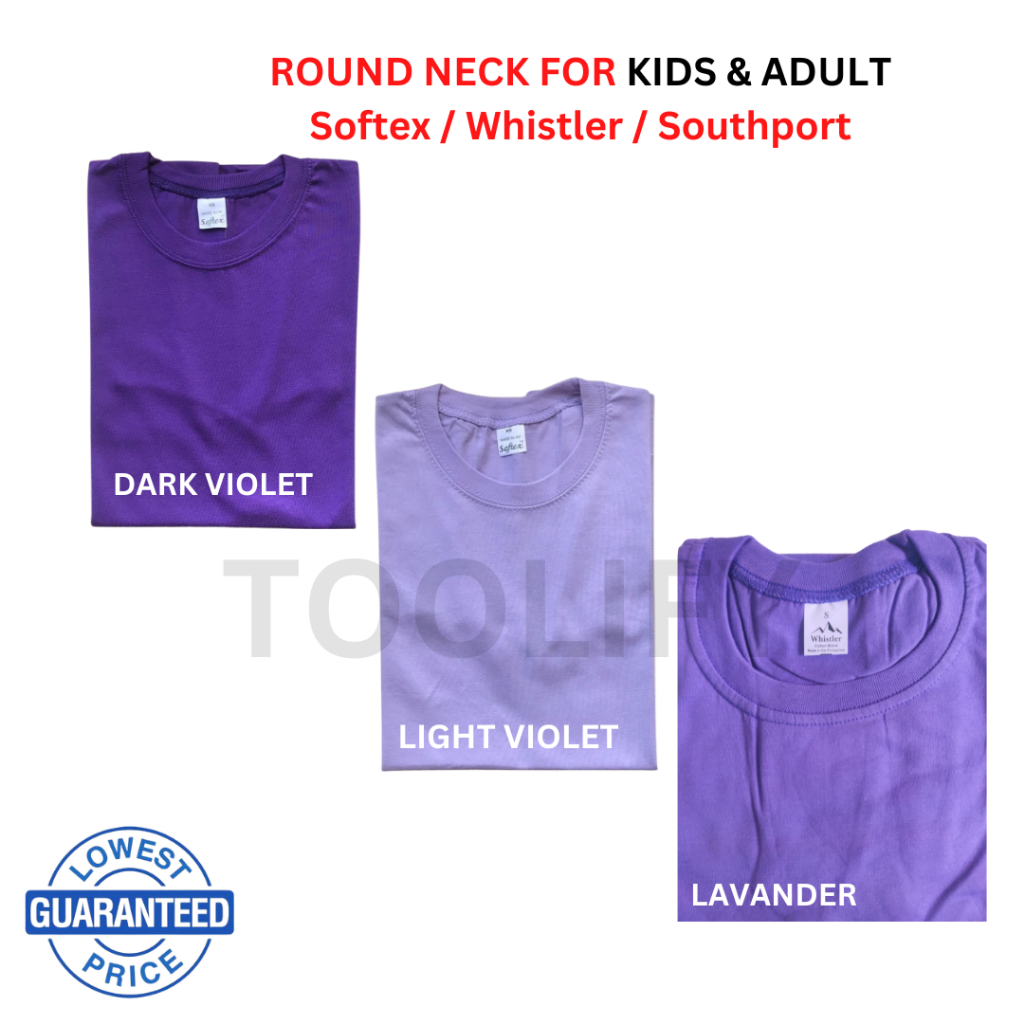 KIDS & ADULT T-SHIRT | SOFTEX, SOUTHPORT, WHISTLER | Dark Violet, Light ...