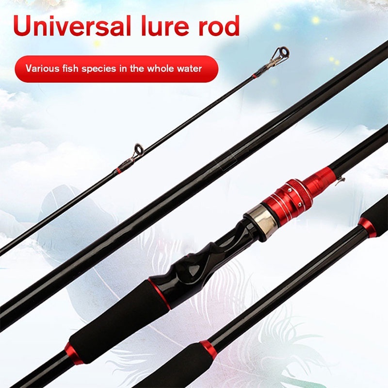 Red And Black 2.1M Bearing Fishing Rod Straight Handle Fishing Rod