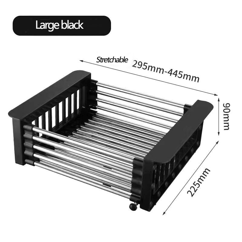Retractable Sink Water Filter Rack drain basket stainless steel kitchen ...