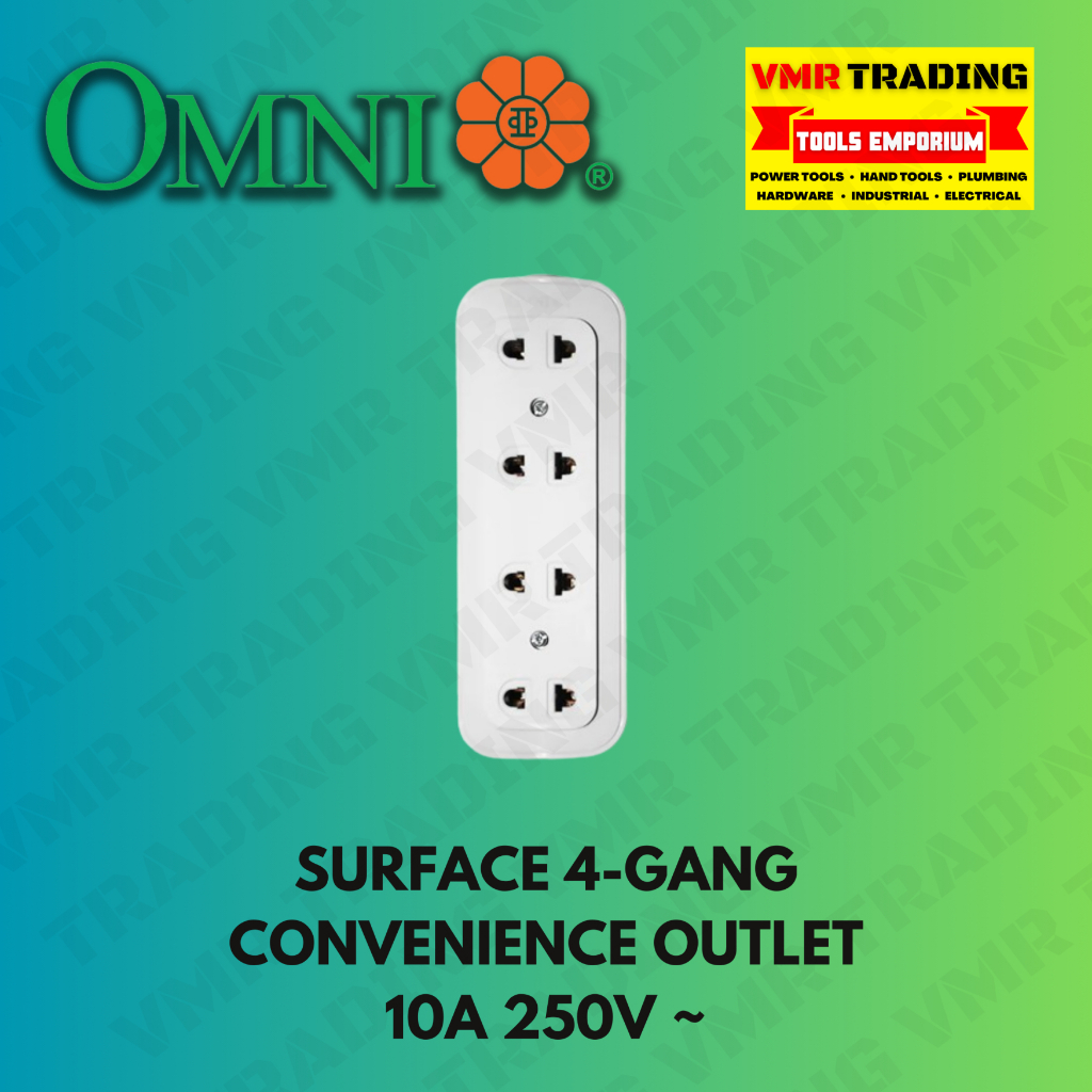 OMNI Surface Type 4Gang Convenience Outlet (VMR TRADING) Shopee