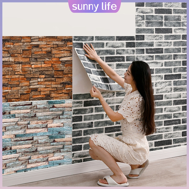 3D Retro Wallpaper Brick Wallpaper Foam Wallpaper for Wall Foam Self