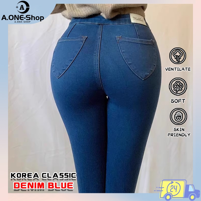 High Quality High Waist Pants W/zipper Jeans Skinny 4 Colors For