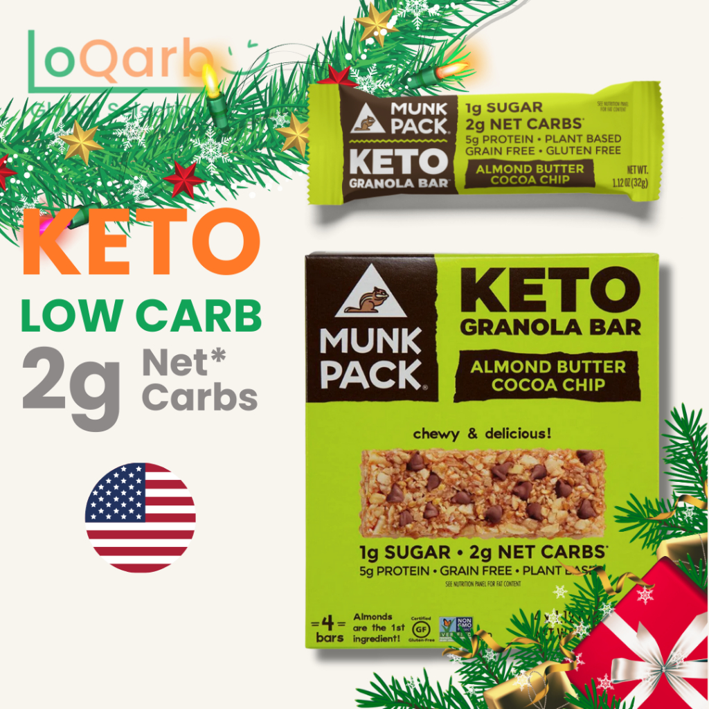 Munk Pack, Keto Granola Bar, Almond Butter Cocoa Chip, 1 Bar, 1.12 oz