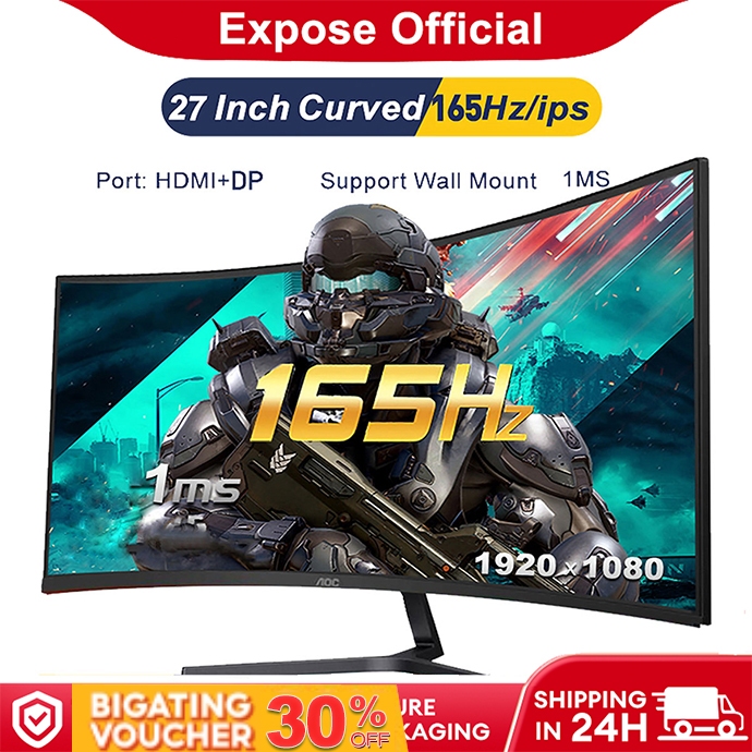 Expose Inch Gaming Monitor Hz Hz Desktop Pc Compute Ips Frameless White Cured Fhd