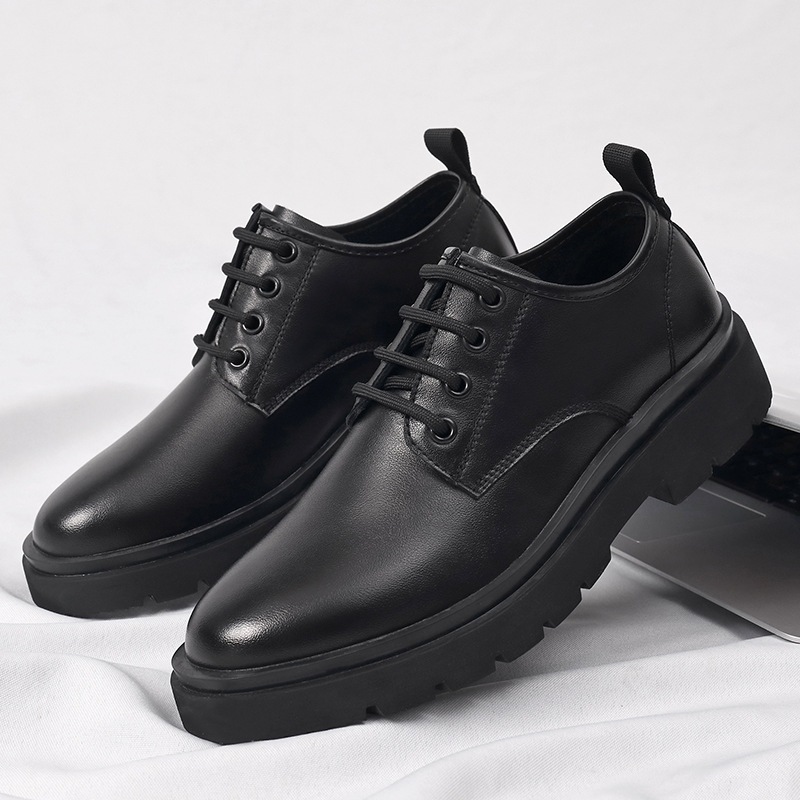 Fashion Men's Leather Shoes Formal Casual Soft Leather Shoes Lace Up ...