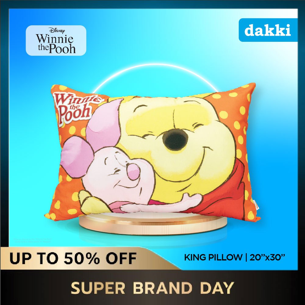 Dakki 20" x 30" Pooh Cuddles King Pillow Shopee Philippines