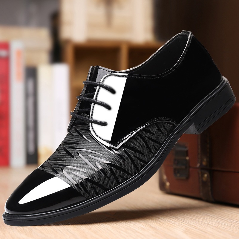 Men's Formal Shoes Slip on Patent Leather Mens Casual Business Shoe Office  Black Pointed Toe Shoes