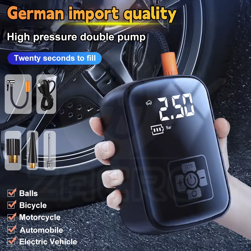 Zacro 12V Portable Car Electric Tyre Pump Tire Inflator Car Tyre