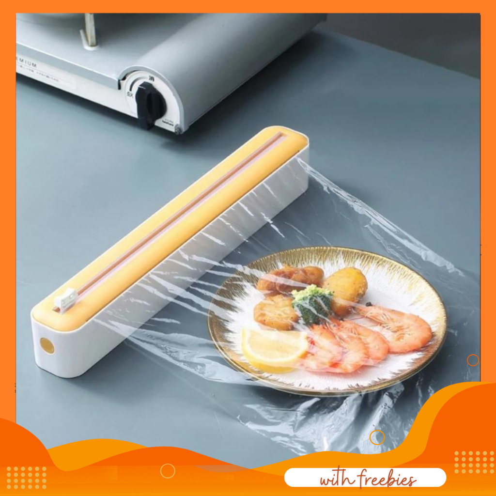 Plastic cling wrap cutting box 30cm with free 50m plastic saren wrap