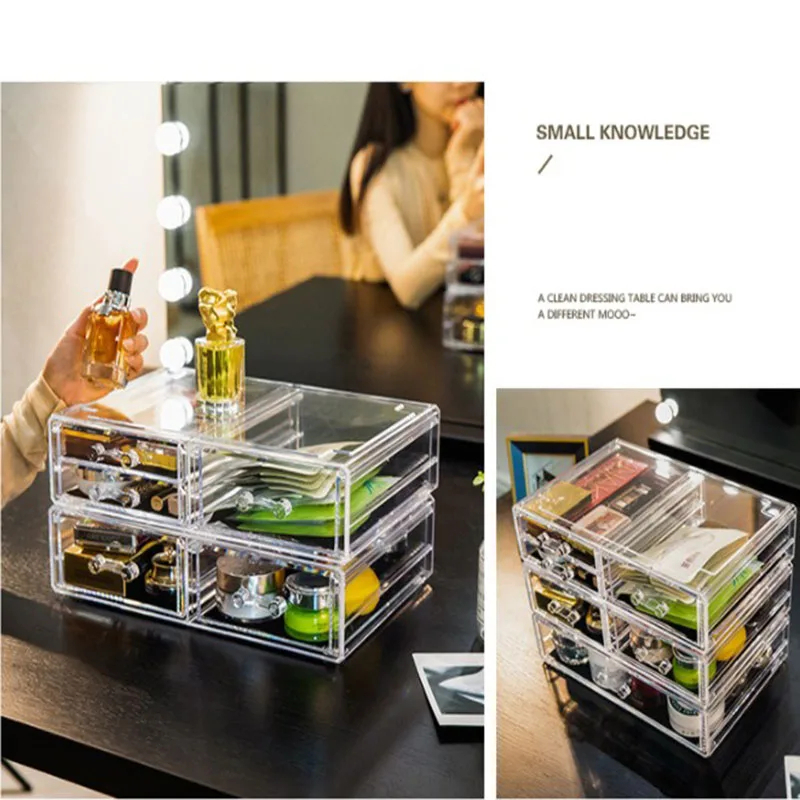 Drawer Makeup Organizer Storage Rack cosmetic Acrylic Lipstick Jewelry ...