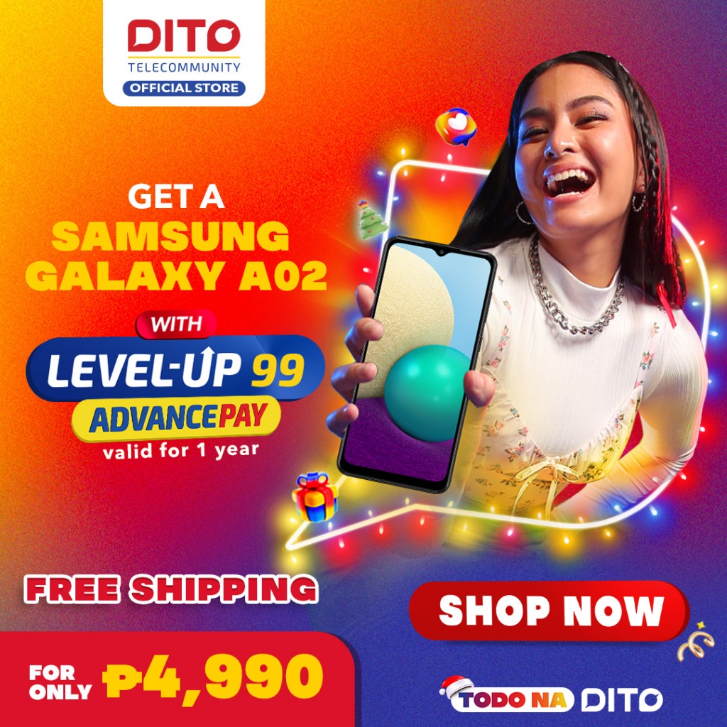 Samsung A02 With DITO Level-Up 99 Advance Pay For 365 Days SIM Bundle ...