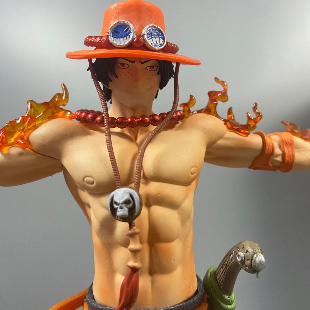 Little akiba anime one piece ace figure model toy with box and light ...