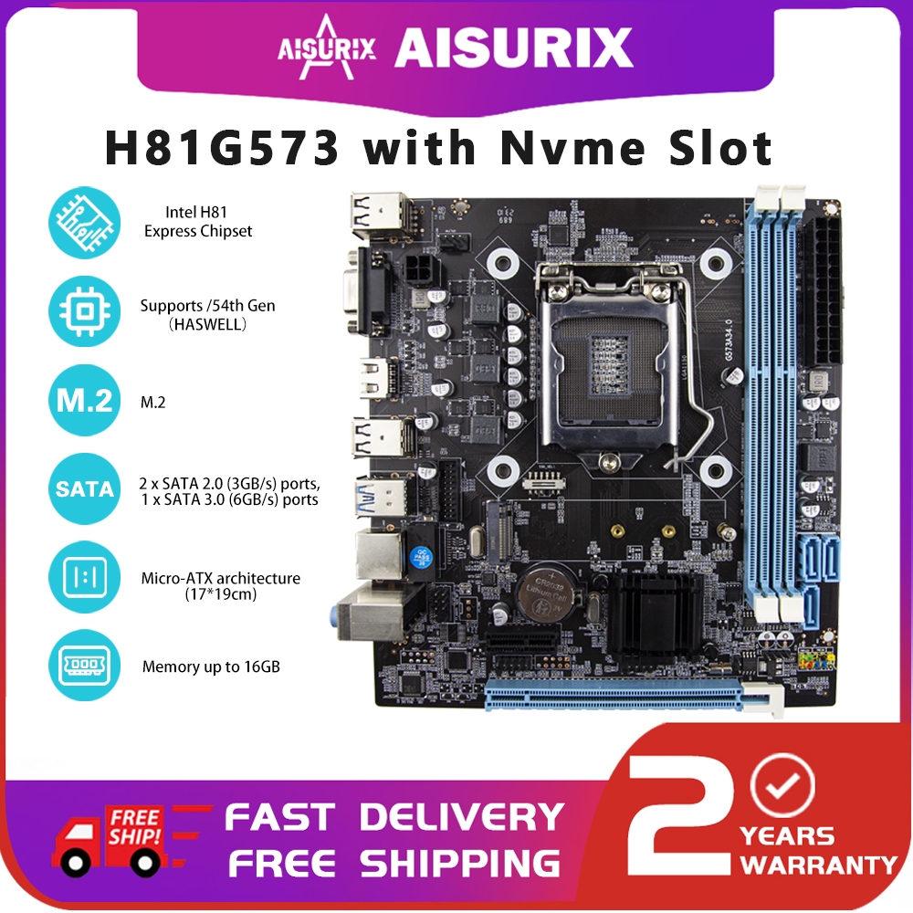 AISURIX H61/H81 RX580 8G Graphics Card+Mobo Set Motherboard LGA1150