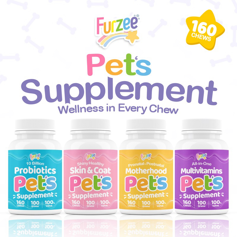Furzee Pet's Supplement Probiotics, Skin & Coat, Calcium