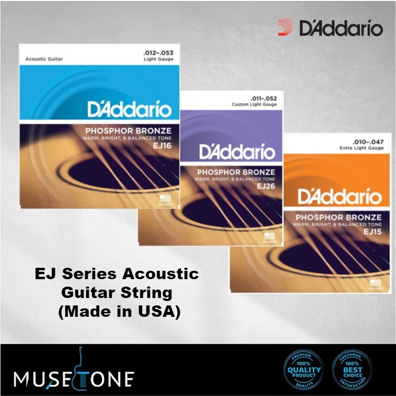 D'Addario Phosphor Bronze Acoustics Guitar String EJ15 (1047) EJ26 (11