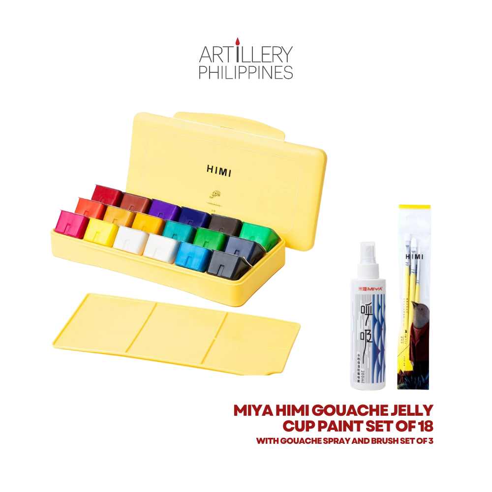 Miya Himi  Gouache Jelly Cup Paint Set of 18 30mL Yellow