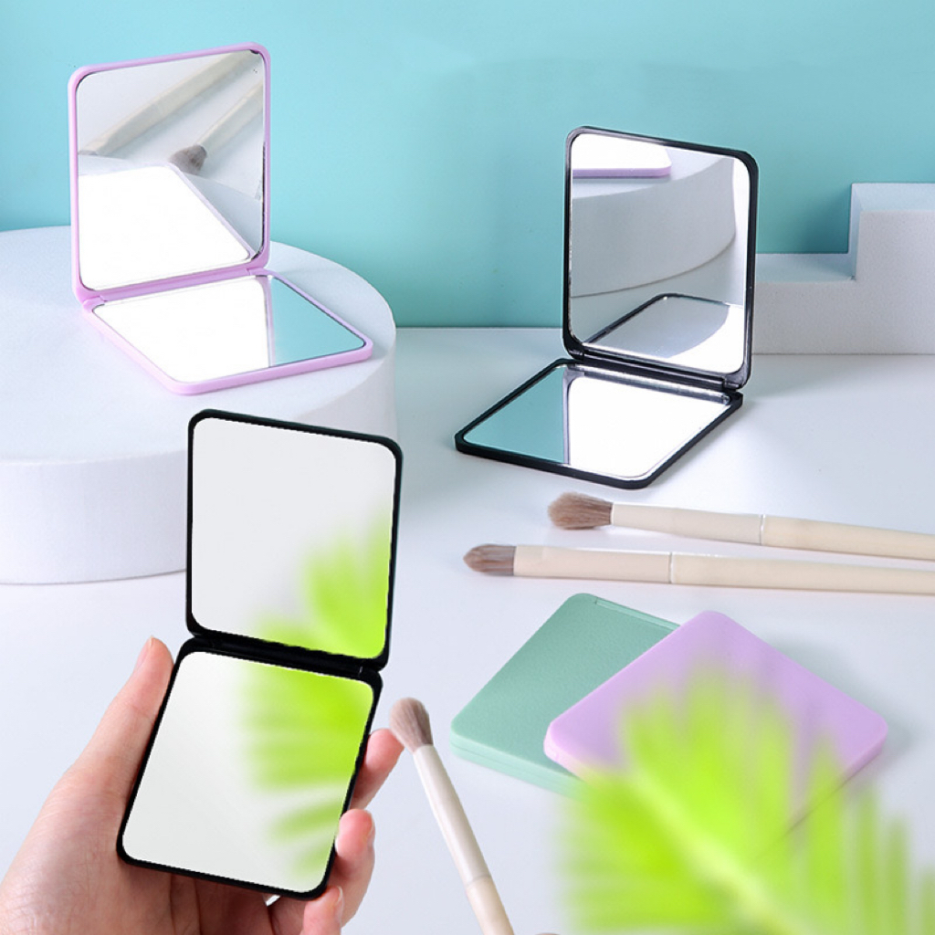 2 way compact pocket beauty mini mirror for makeup use and handy carry