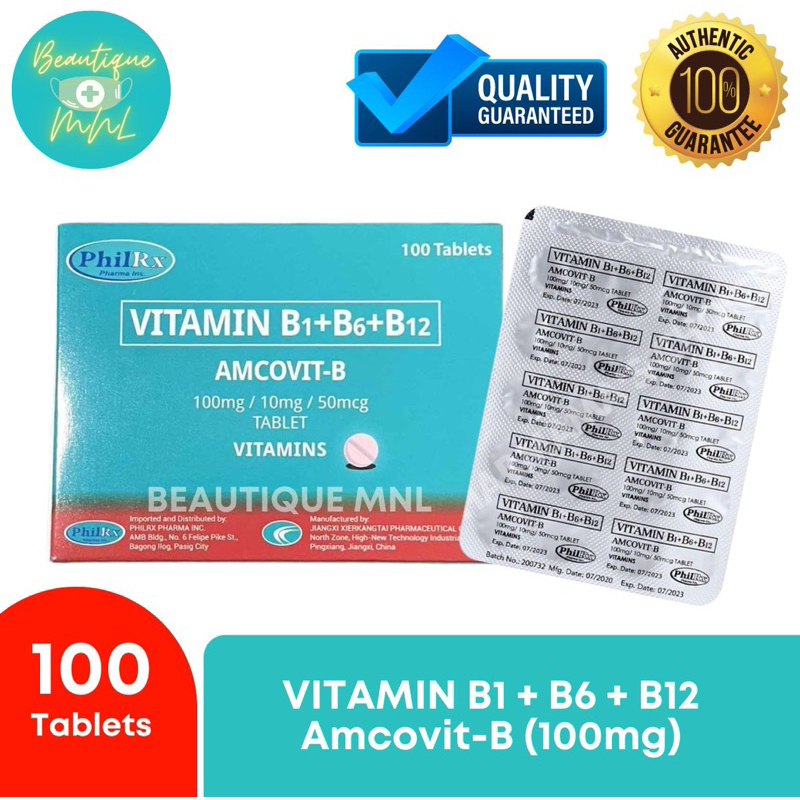 Vitamin B1 + B6 + B12 Vit B Tablet AMCOVIT - B (100 Tablets) Amcovit B ...