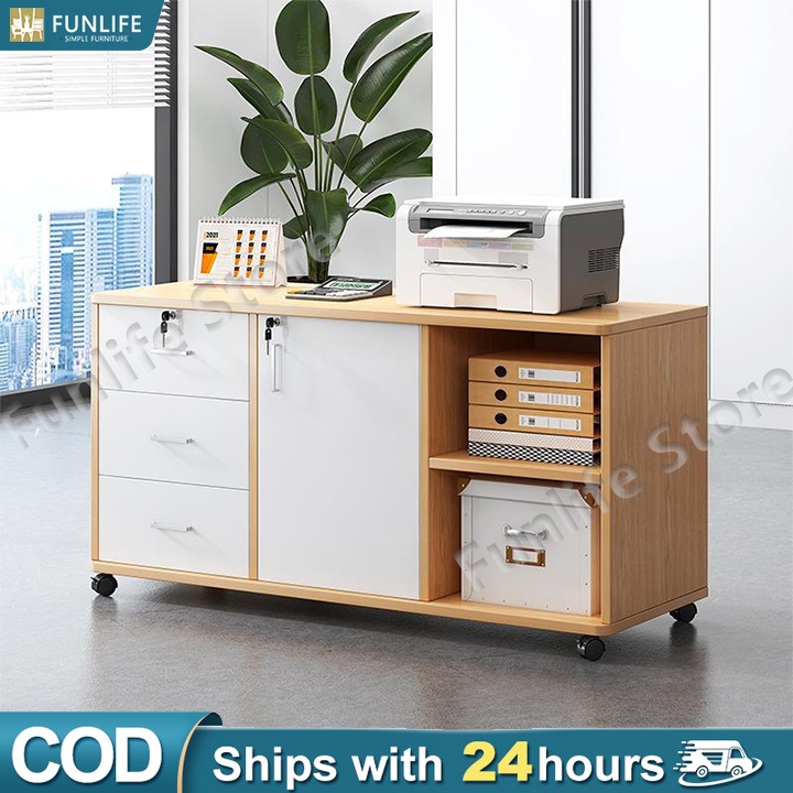 Wooden Mobile File Lockable Drawers Office Desk Storage Printer