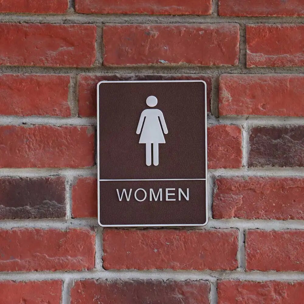 1PC Self Stick Restroom Gender Sign Plate Bathroom Door Adhesive Men ...