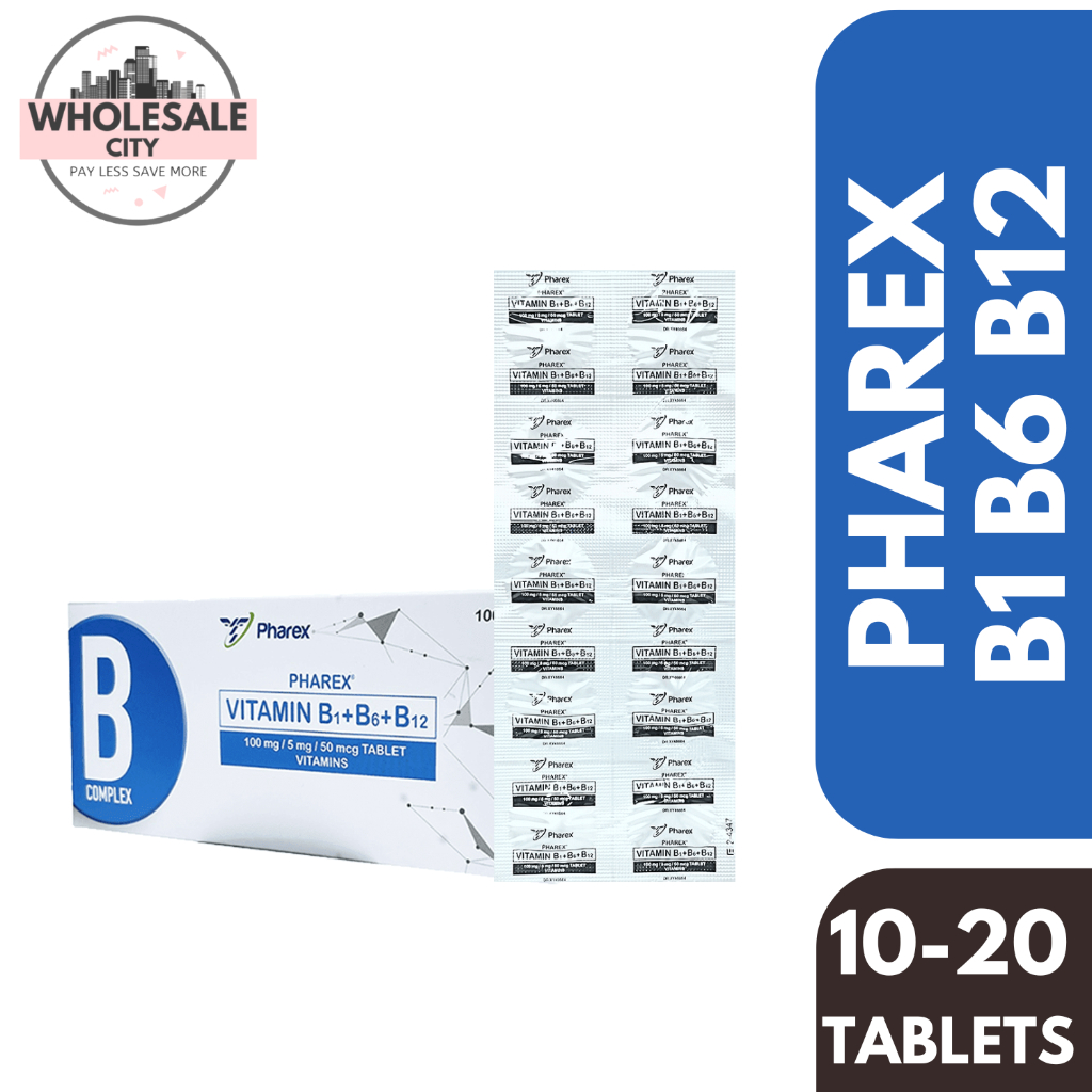 Pharex Vitamin B1 B6 B12 100mg 5mg 50mcg 10 Tablet Shopee Philippines